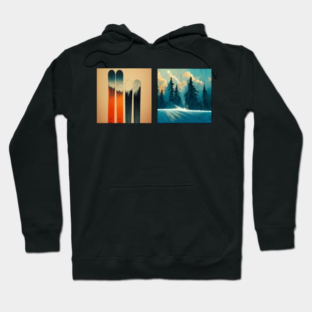 Ski Art Gift Hoodie by Sticky T